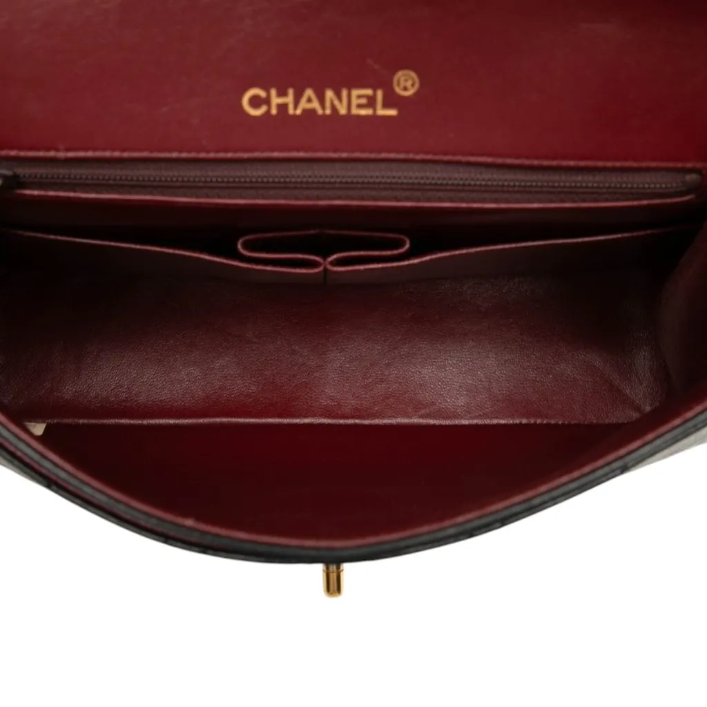 Chanel Medium Tall Classic Lambskin Double Flap Black Leather Very good - Model View