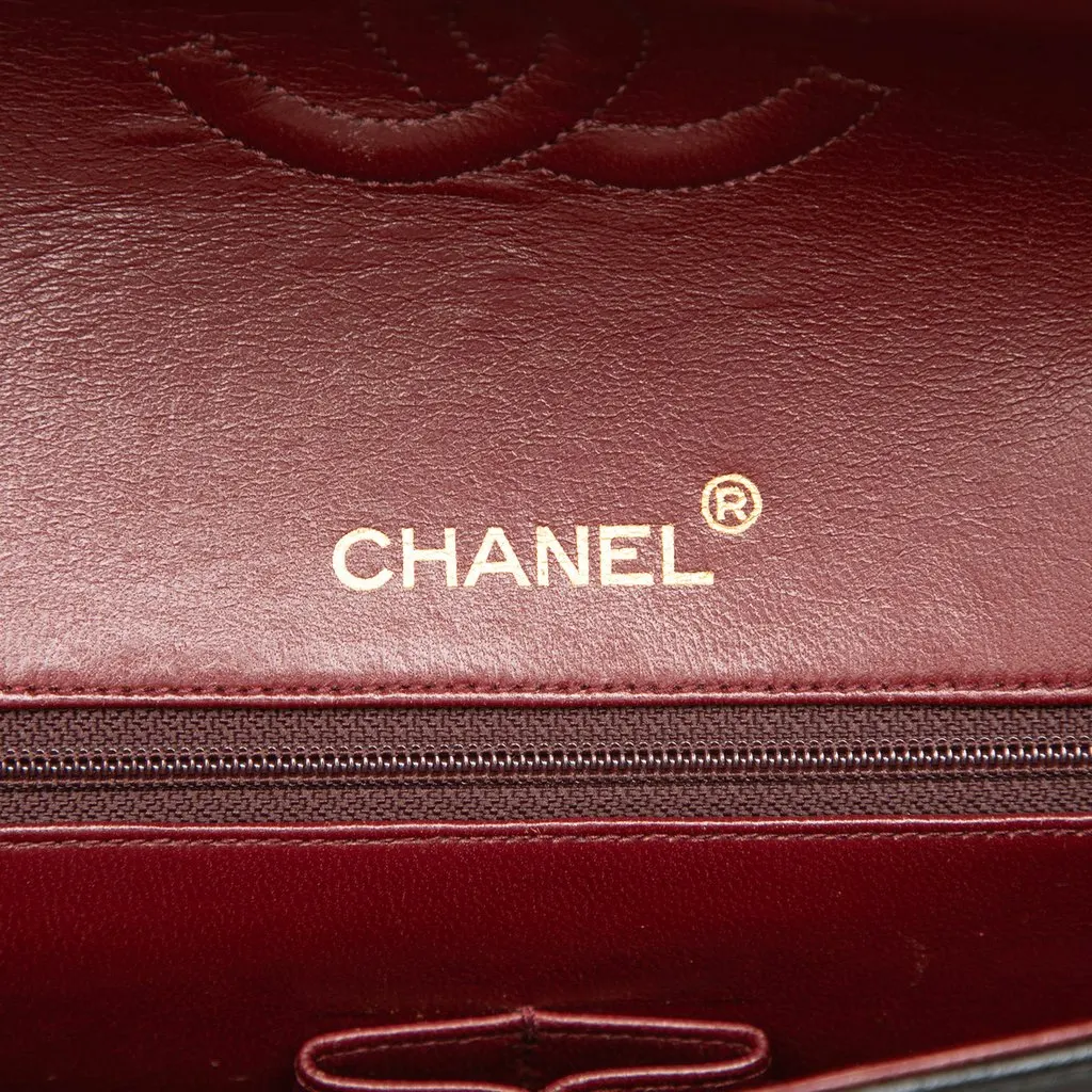 Chanel Medium Tall Classic Lambskin Double Flap Black Leather Very good - Box View