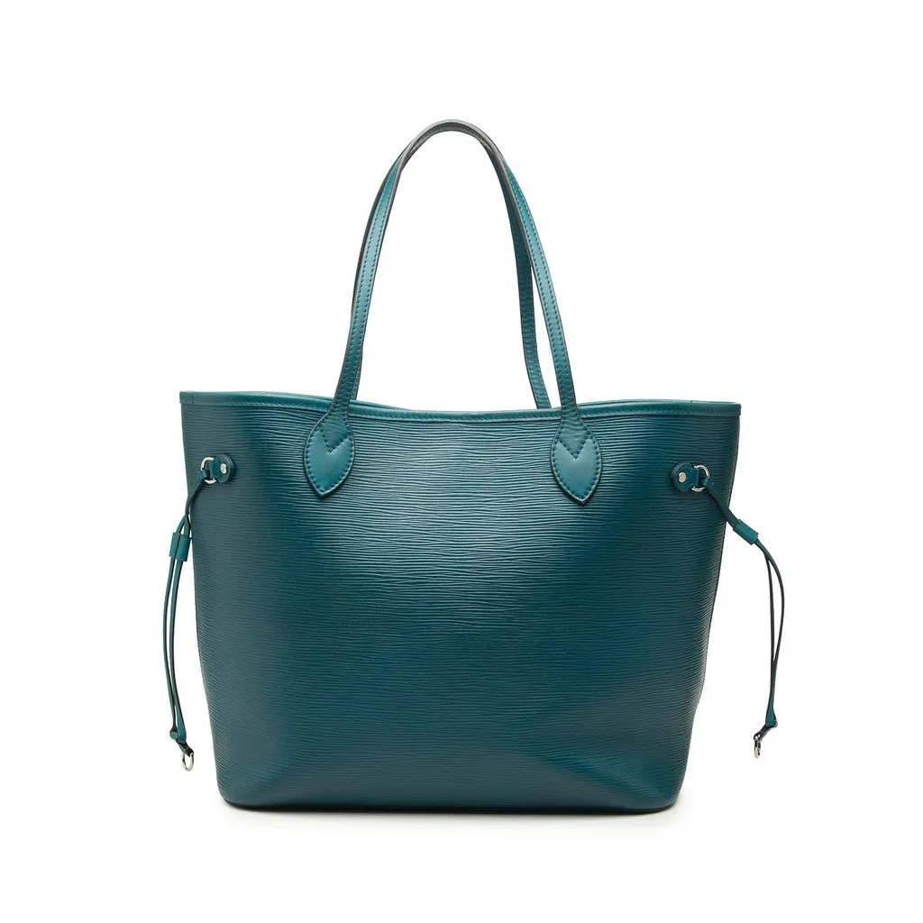 Louis Vuitton Epi Neverfull MM Blue Leather Good - Front View