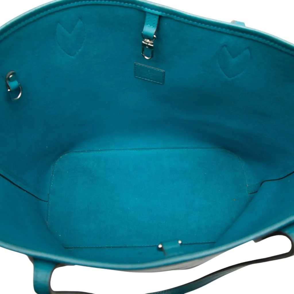 Louis Vuitton Epi Neverfull MM Blue Leather Good - Model View