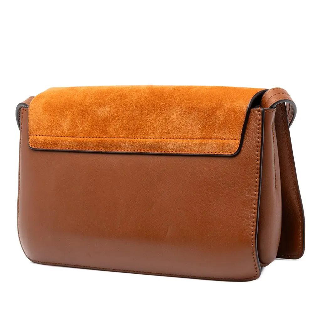 Chloé Small Suede and Calfskin Faye Crossbody Brown Leather Very good - Back View
