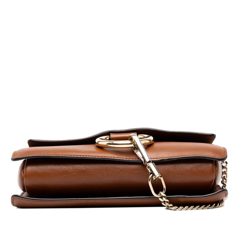 Chloé Small Suede and Calfskin Faye Crossbody Brown Leather Very good - Inside View