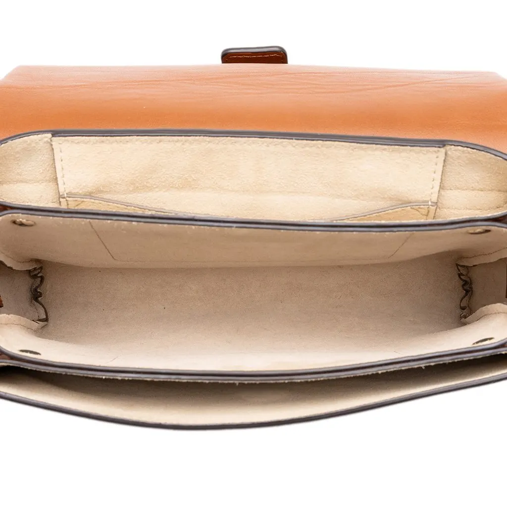 Chloé Small Suede and Calfskin Faye Crossbody Brown Leather Very good - Model View