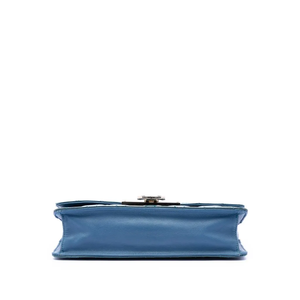 Chanel Quilted Patent Golden Class East West Wallet on Chain Blue Leather Very good - Inside View