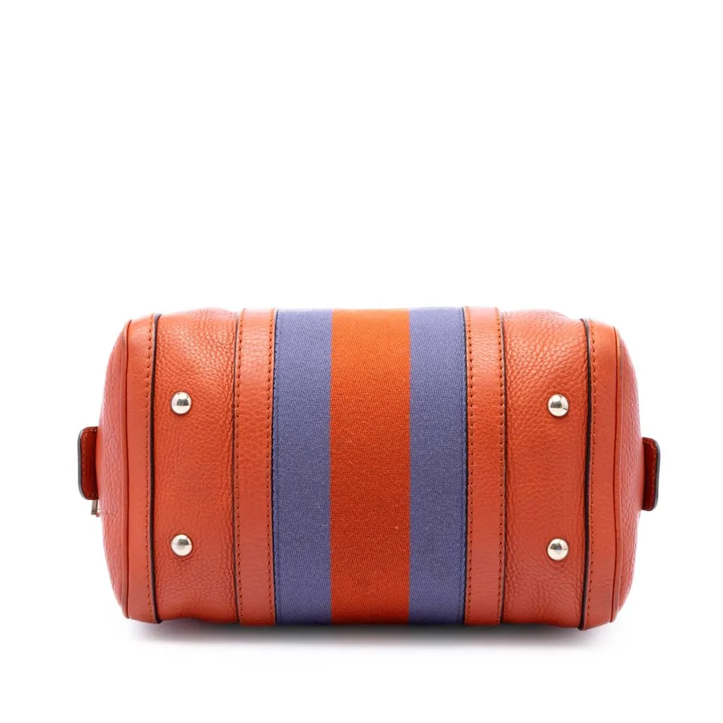 Gucci Small Calfskin Web Joy Boston Bag Orange Leather Very good - Inside View