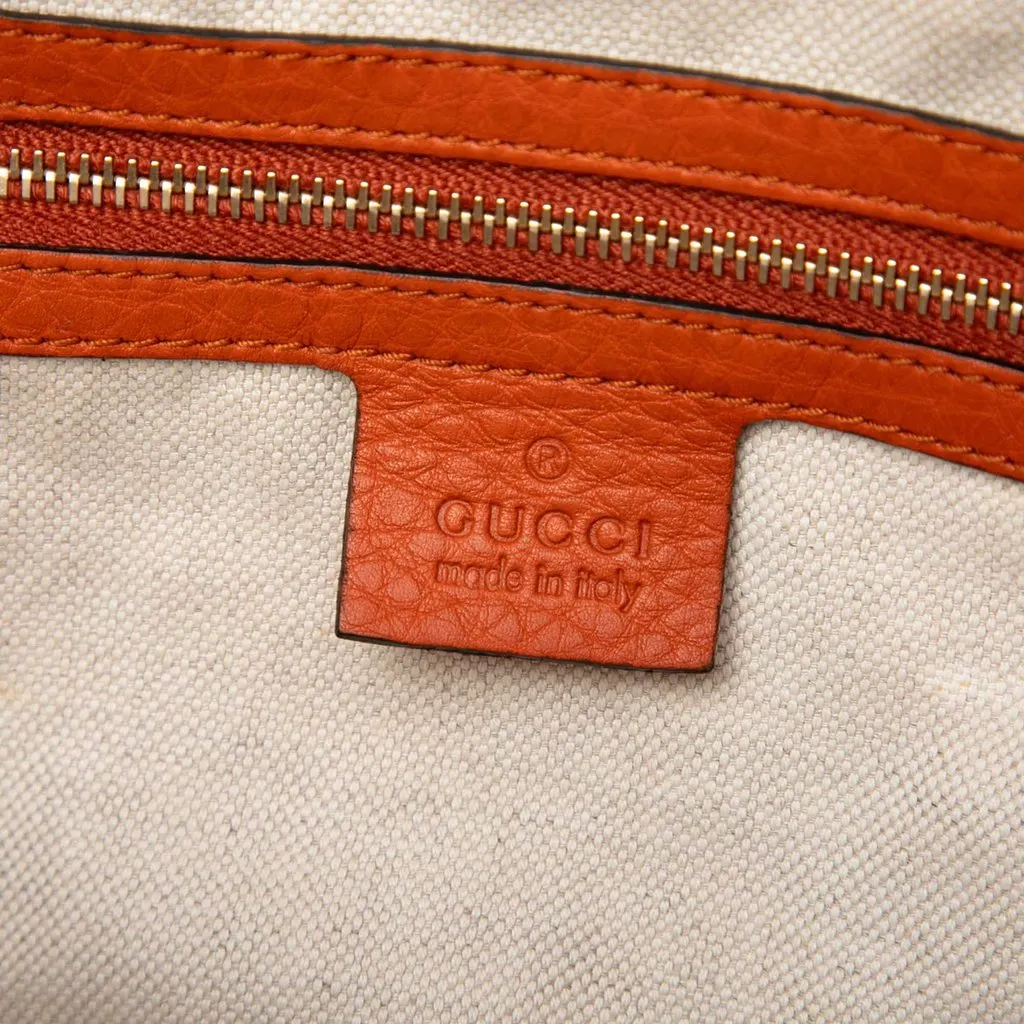 Gucci Small Calfskin Web Joy Boston Bag Orange Leather Very good - Box View