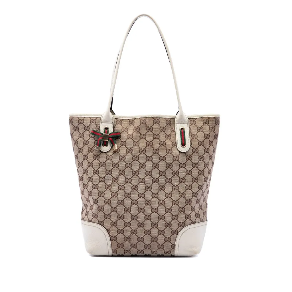 Gucci GG Canvas Princy Tote Beige Canvas Very good - Front View