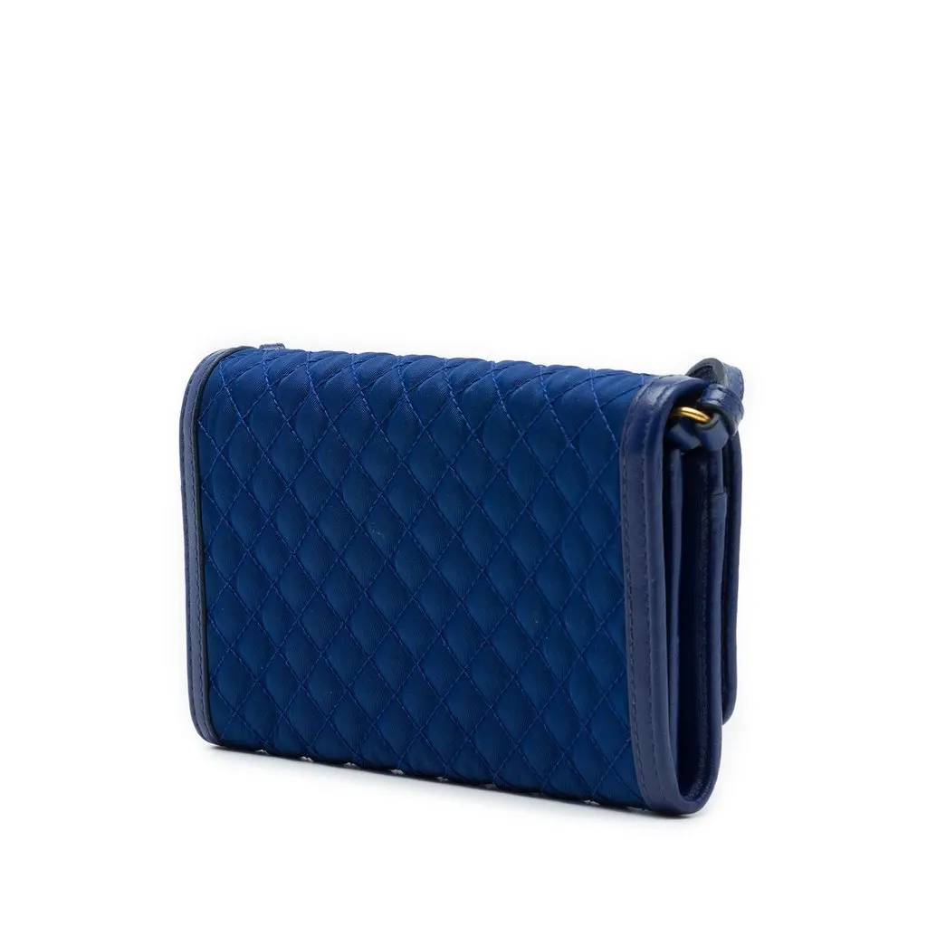 Prada Impuntu Tessuto Wallet on Strap Blue Very good - Back View