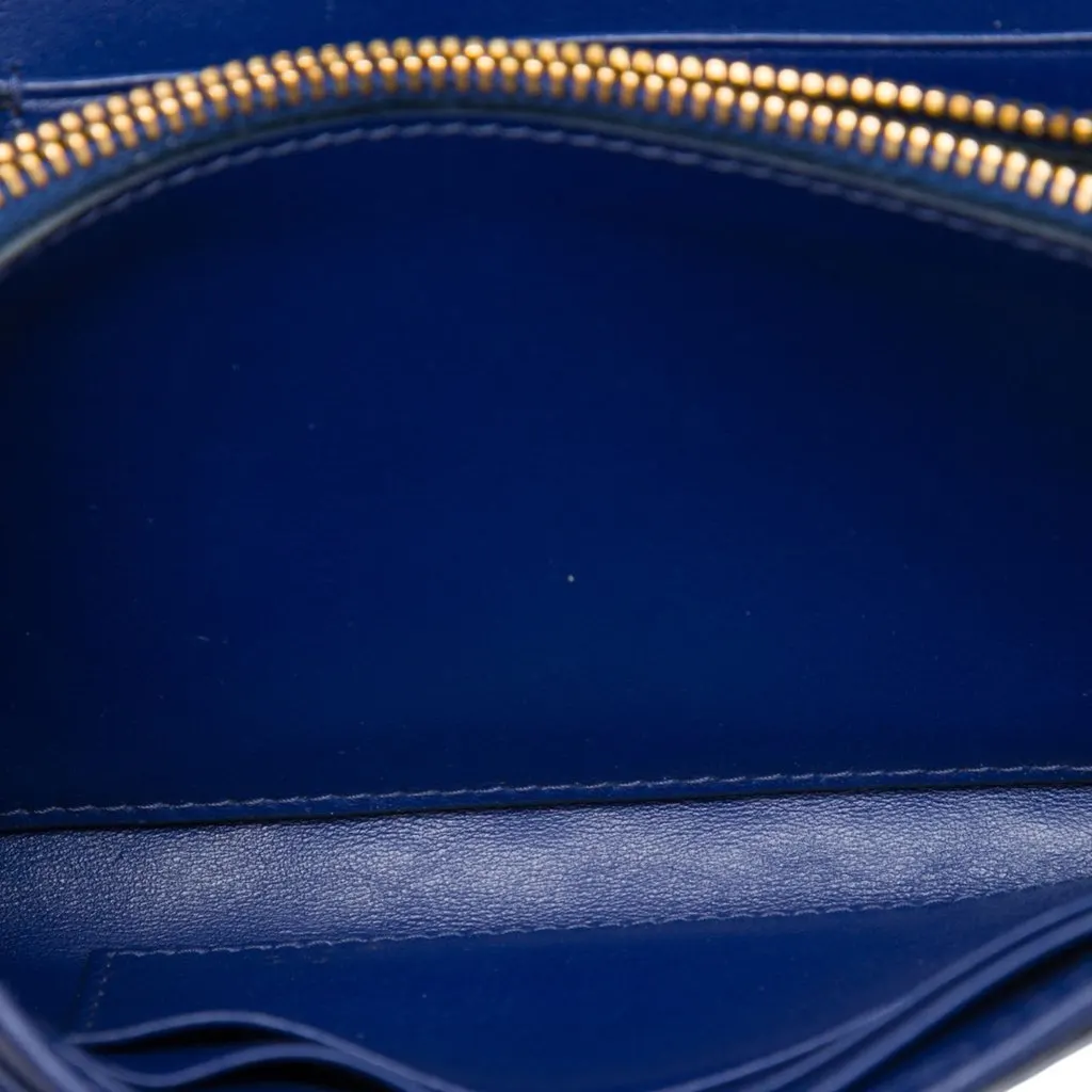 Prada Impuntu Tessuto Wallet on Strap Blue Very good - Model View