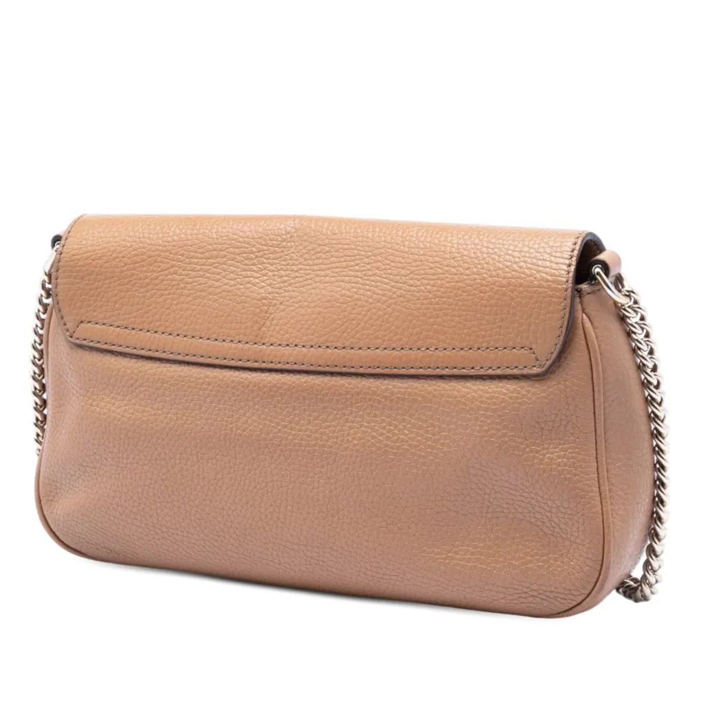 Gucci Medium Calfskin Soho Chain Flap Crossbody Brown Leather Very good - Back View