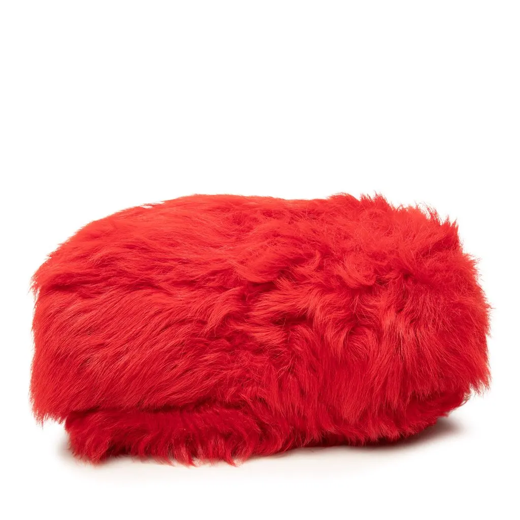 Miu Miu Shearling Pearl Chain Crossbody Red Very good - Inside View