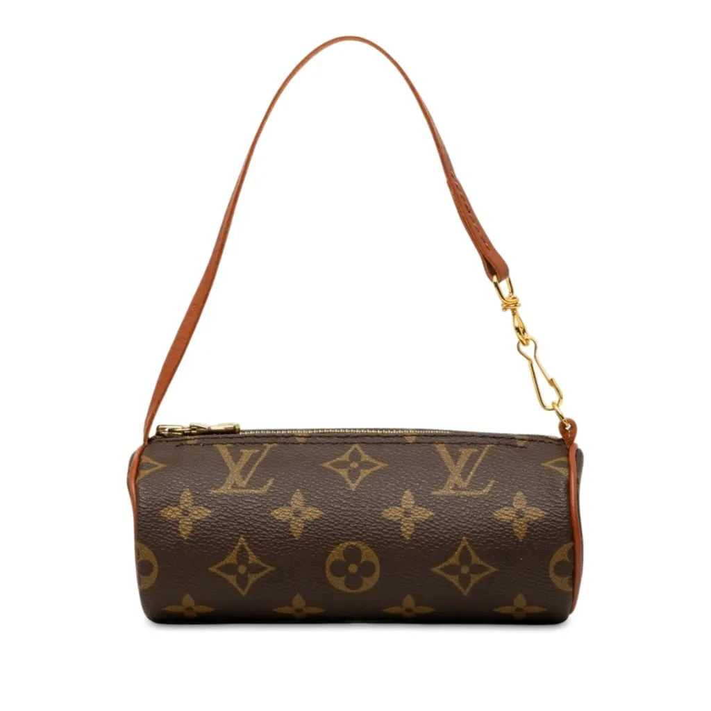 Louis Vuitton Monogram Papillon Pochette Brown Canvas Good - Front View