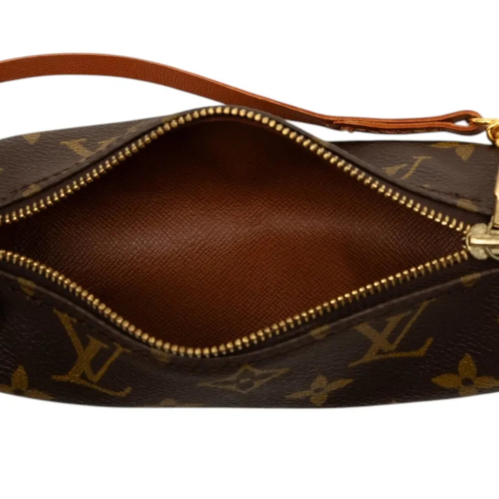 Louis Vuitton Monogram Papillon Pochette Brown Canvas Good - Model View