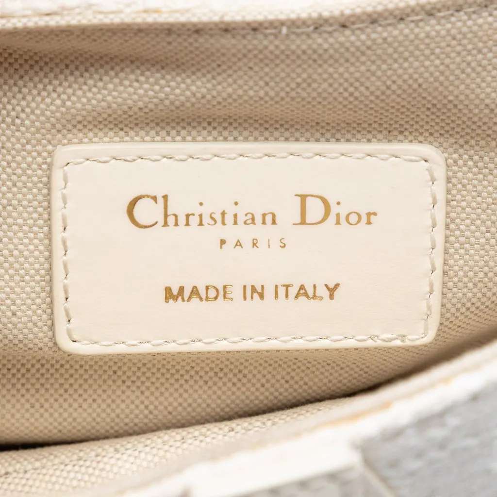 Dior Mini Oblique Embroidered Canvas Saddle Bag White Very good - Box View