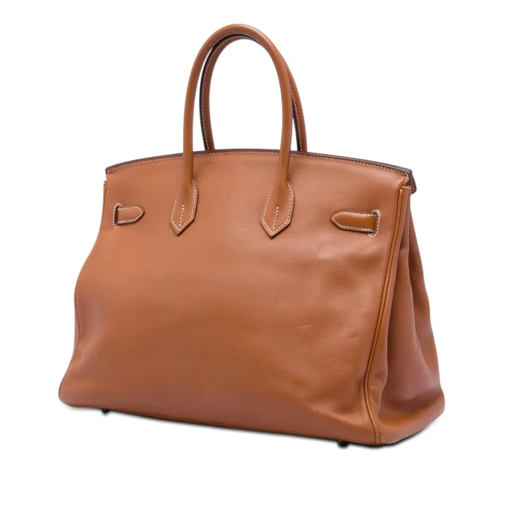 Hermès Tadelakt Birkin Retourne 35 Brown Leather Very good - Back View