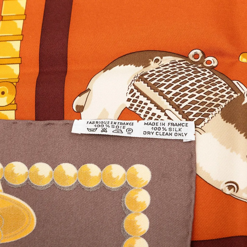 Hermès Cuillers d Afrique Silk Scarf 90 Orange Very good - Box View