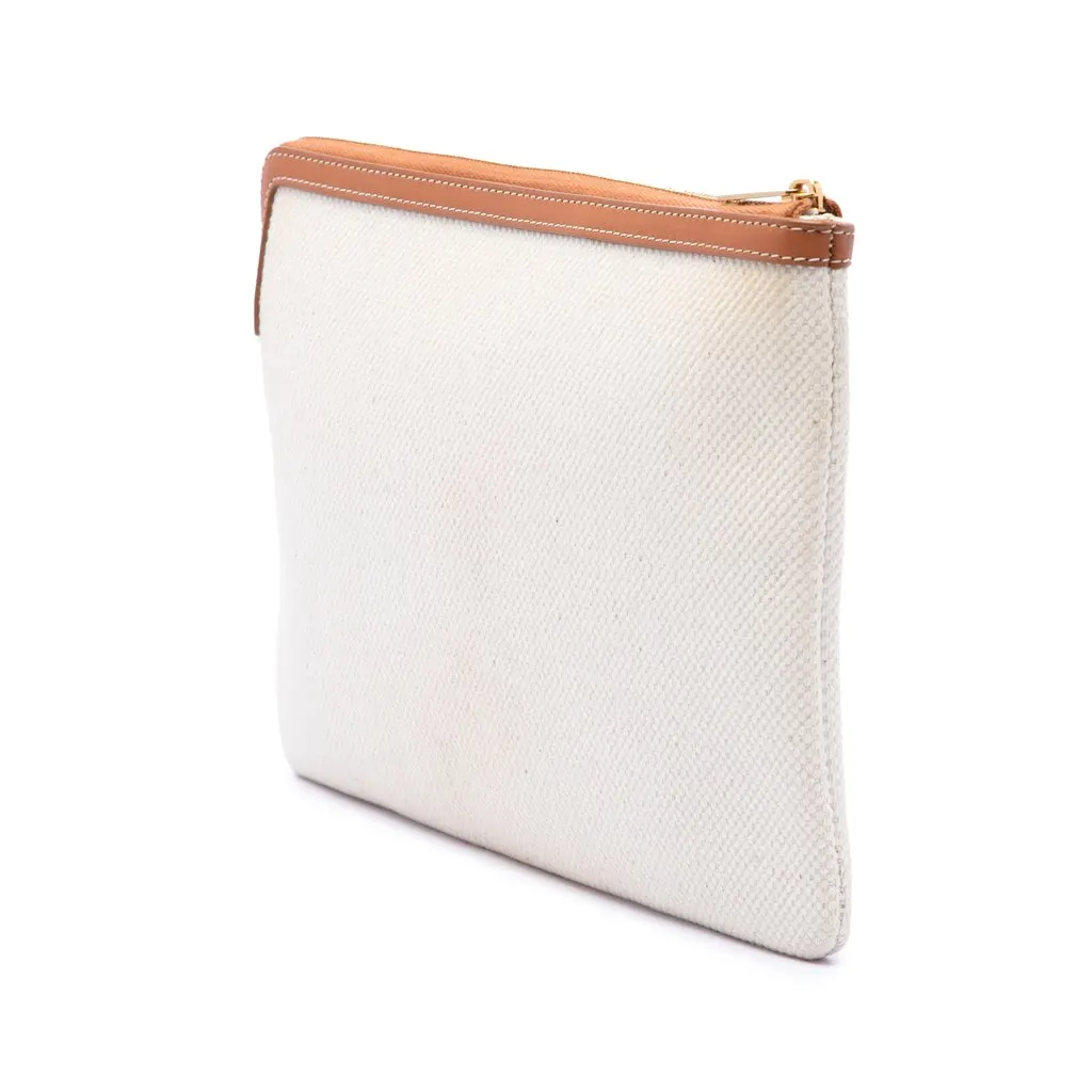Celine Large Canvas Logo Pouch Brown Very good - Back View