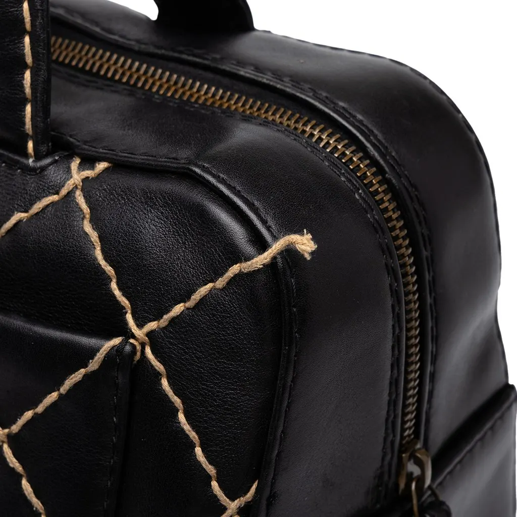 Chanel CC Calfskin Wild Stitch Handbag Black Leather Good - Box View