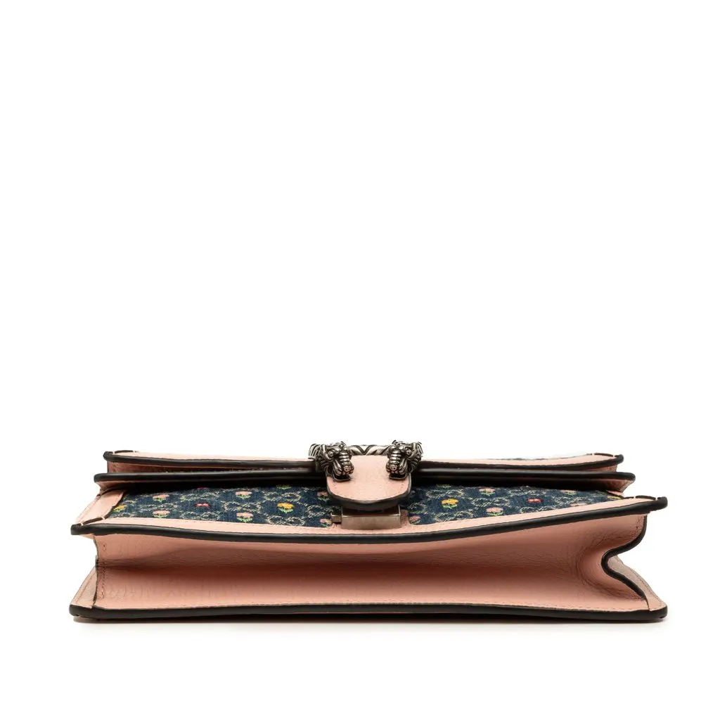 Gucci Limited Edition Medium GG Denim Embroidered Floral Dionysus Crossbody Blue Very good - Inside View