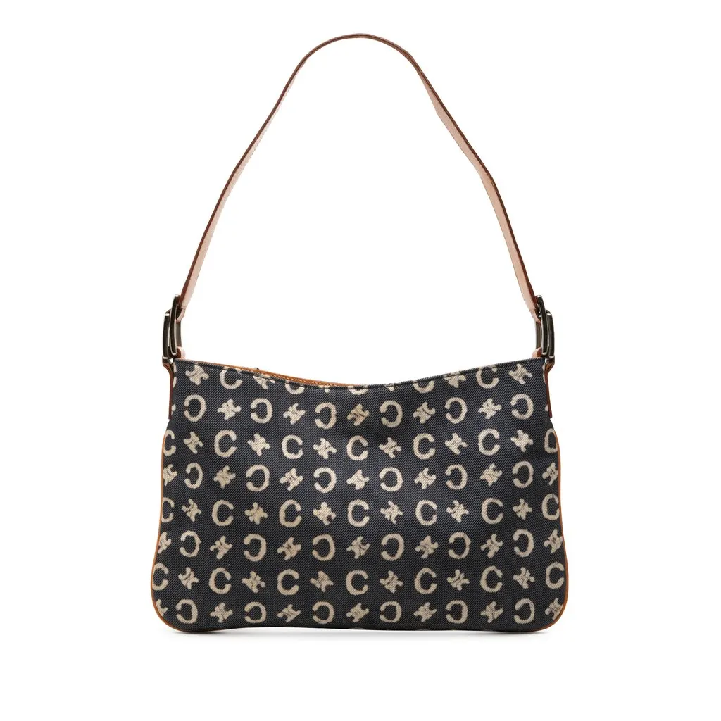 Celine C Macadam Denim Shoulder Bag Blue Very good - Front View
