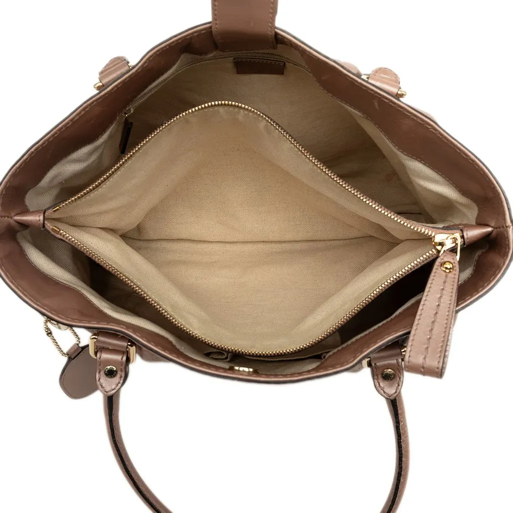 Gucci Metallic Microguccissima Sukey Tote Pink Leather Good - Model View