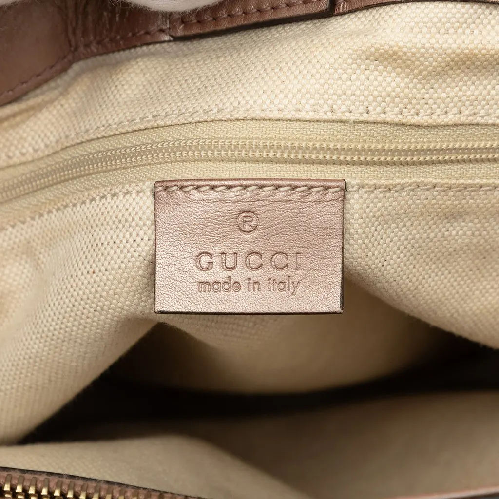 Gucci Metallic Microguccissima Sukey Tote Pink Leather Good - Box View