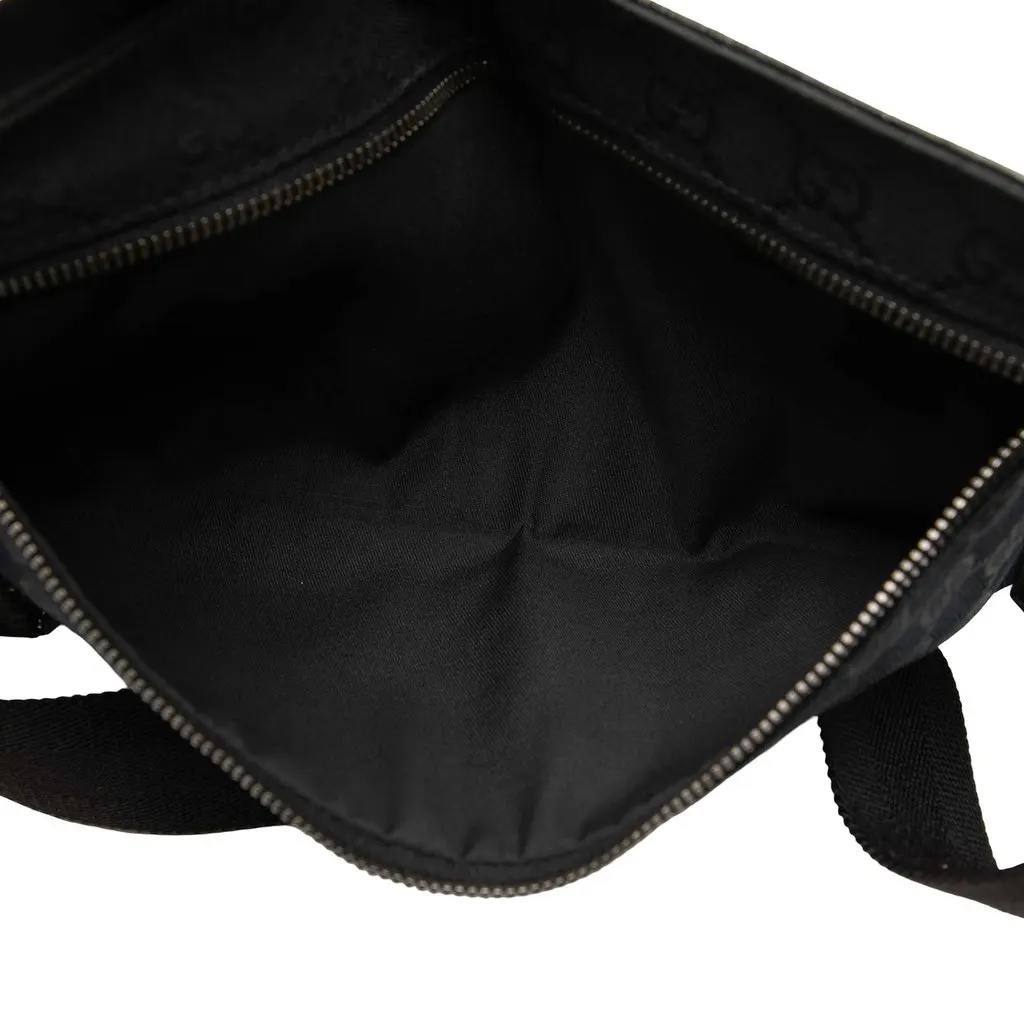 Gucci GG Canvas Double Pocket Belt Bag Black Canvas Very good - Model View