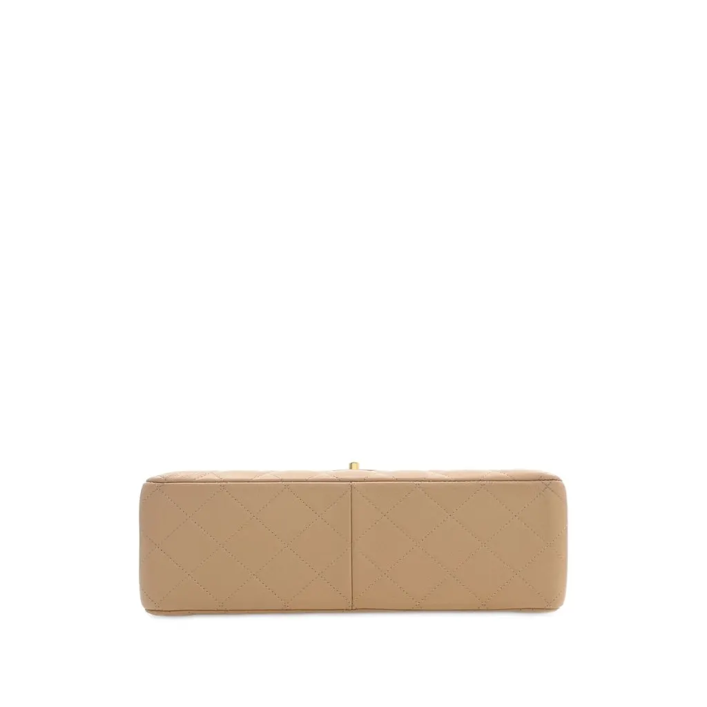 Chanel Jumbo Classic Caviar Double Flap Beige Leather Very good - Back View