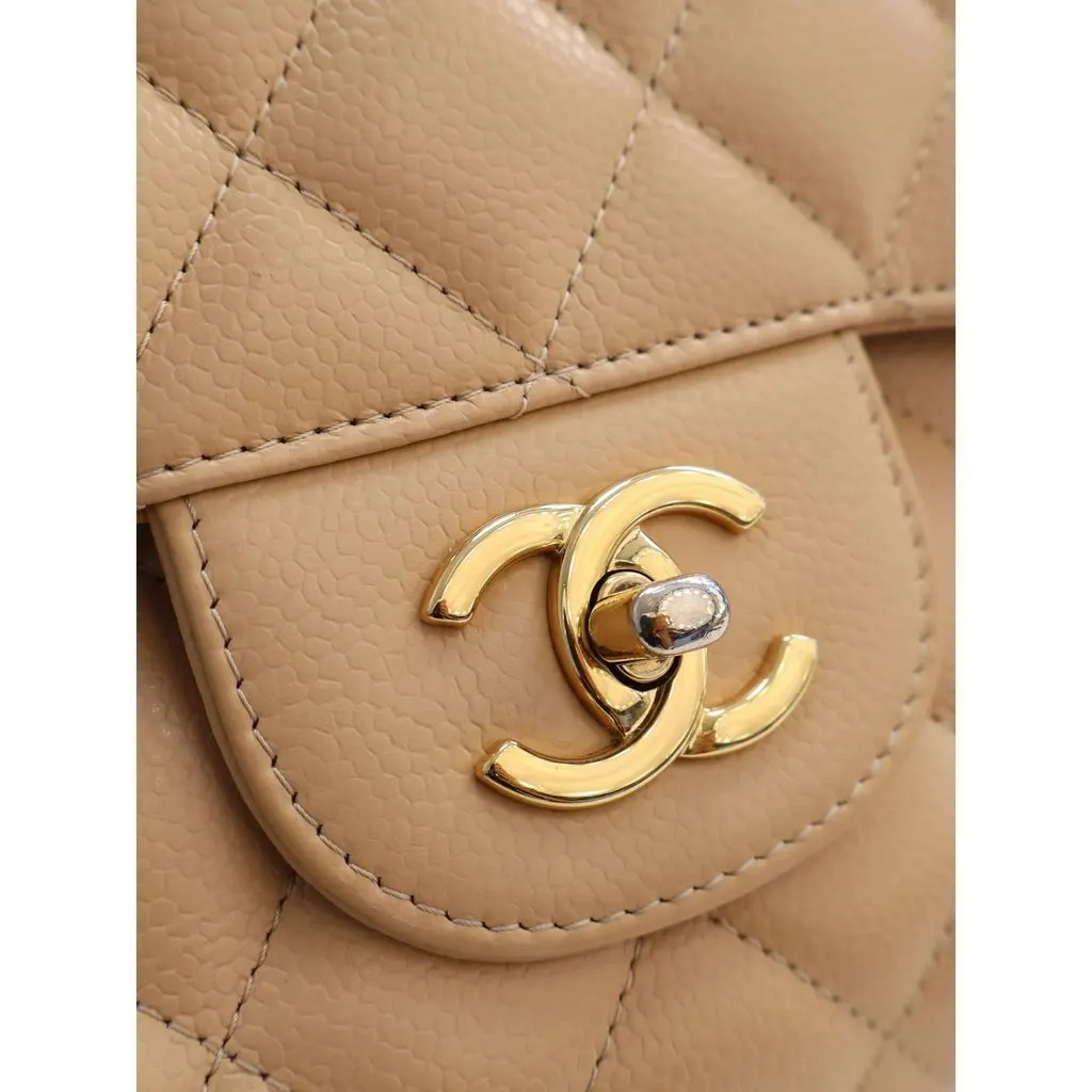 Chanel Jumbo Classic Caviar Double Flap Beige Leather Very good - Inside View