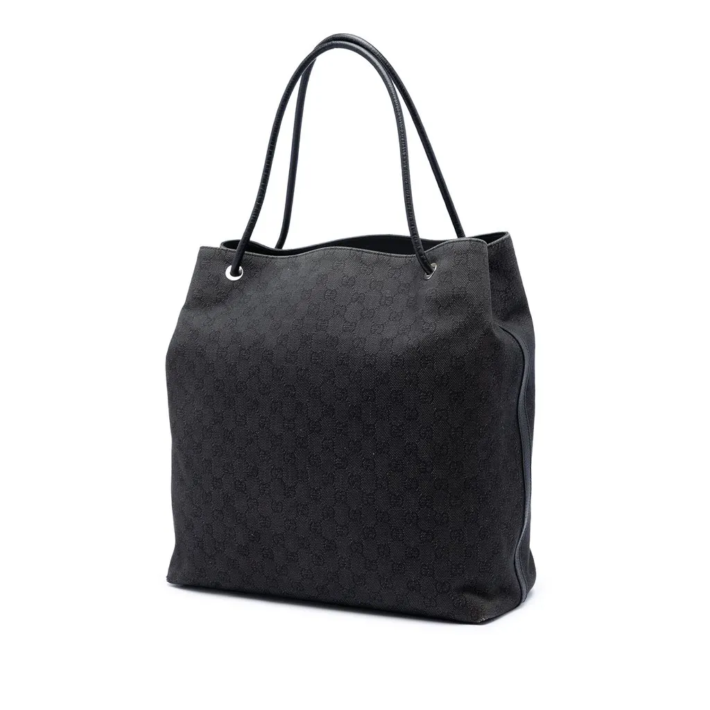 Gucci Large GG Denim Gifford Tote Black Denim Good - Back View