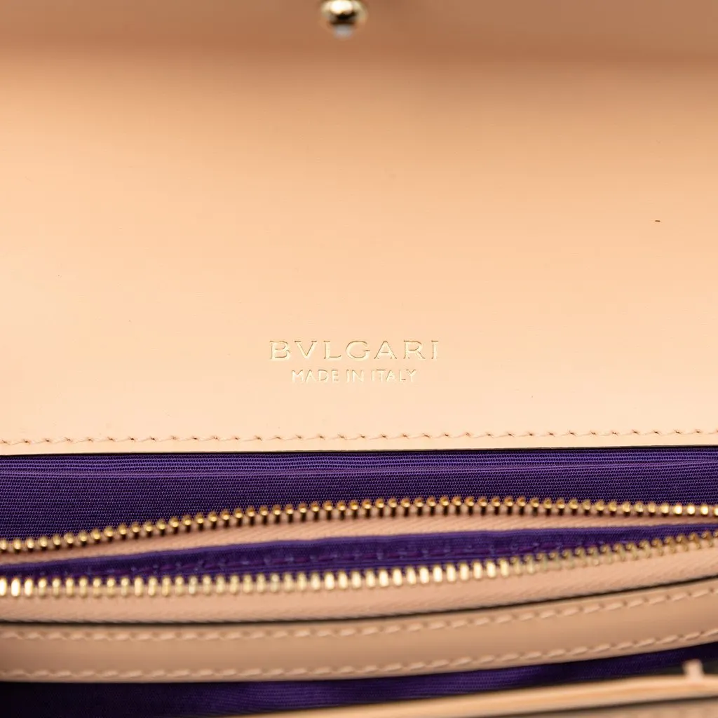 Bvlgari Calfskin Serpenti Forever Crossbody Beige Leather Very good - Box View