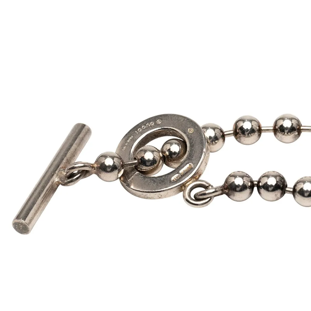 Gucci Sterling Silver Ball Chain Toggle Bracelet Silver Metal Very good - Model View