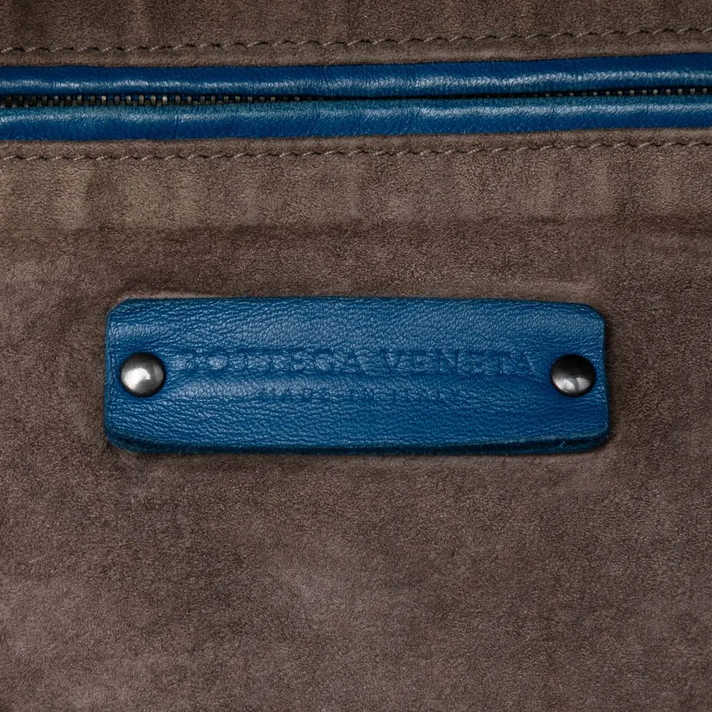 Bottega Veneta Nappa Intrecciato Cube Shoulder Bag Blue Leather Very good - Box View