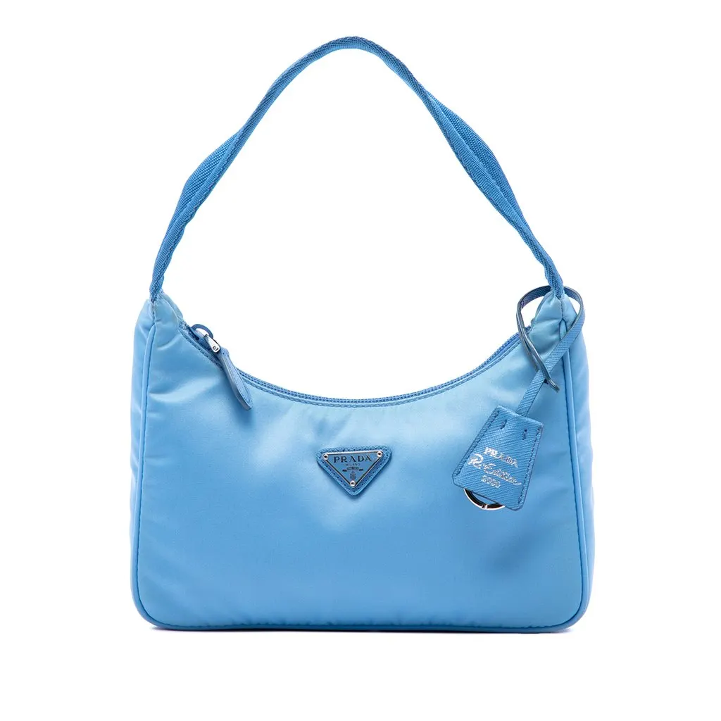 Prada Mini Tessuto Re Edition 2000 Shoulder Bag Blue Polyamide Very good - Front View
