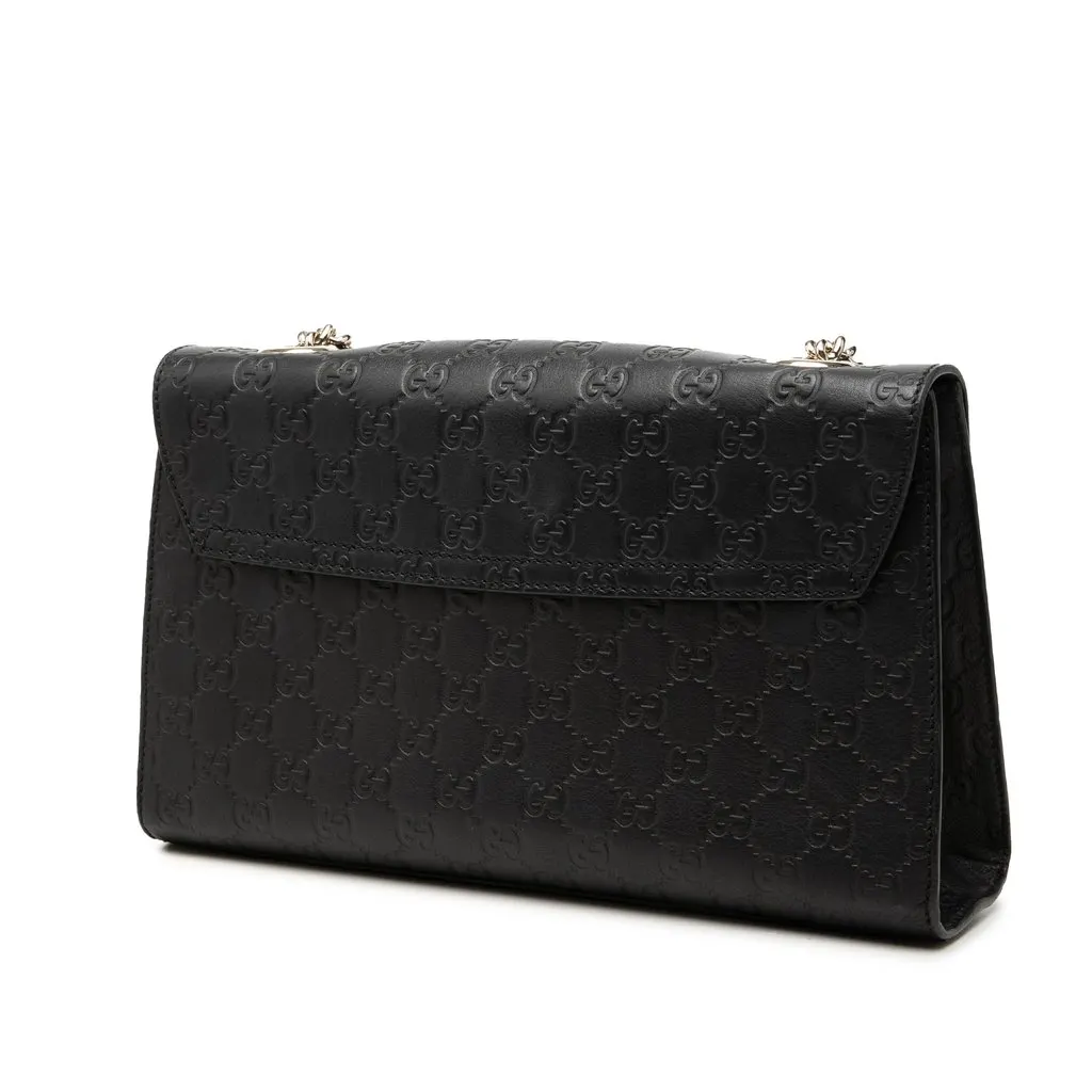 Gucci Medium Guccissima Emily Shoulder Bag Black Leather Very good - Back View