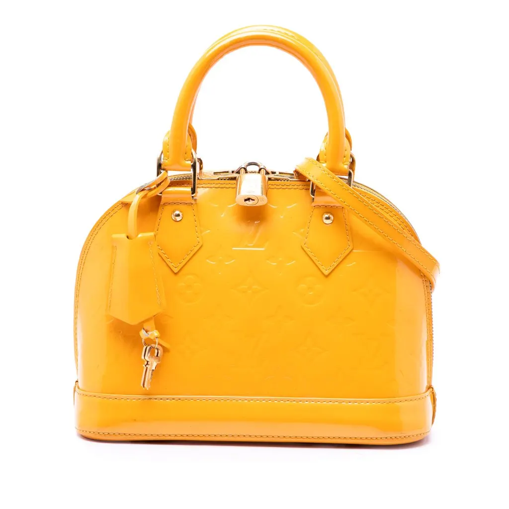 Louis Vuitton Monogram Vernis Alma BB Yellow Leather Very good - Front View