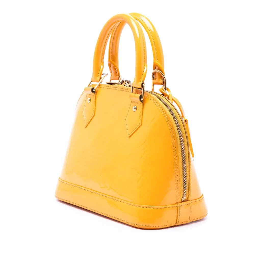 Louis Vuitton Monogram Vernis Alma BB Yellow Leather Very good - Back View