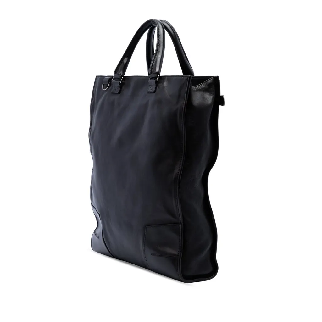 Dior Leather Vertical Tote Black Leather Very good - Back View