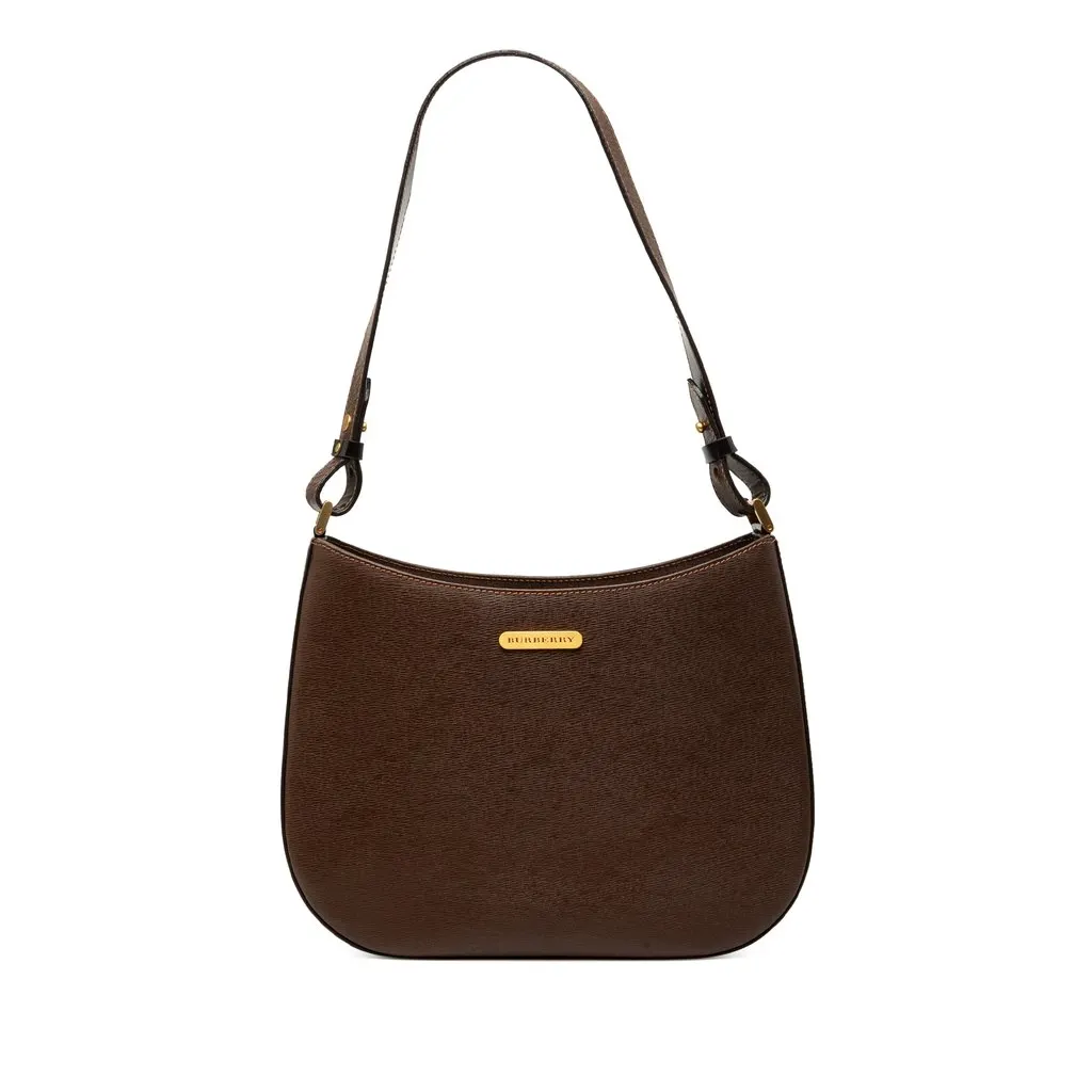 Burberry Leather Shoulder Bag Brown Leather Very good - Front View