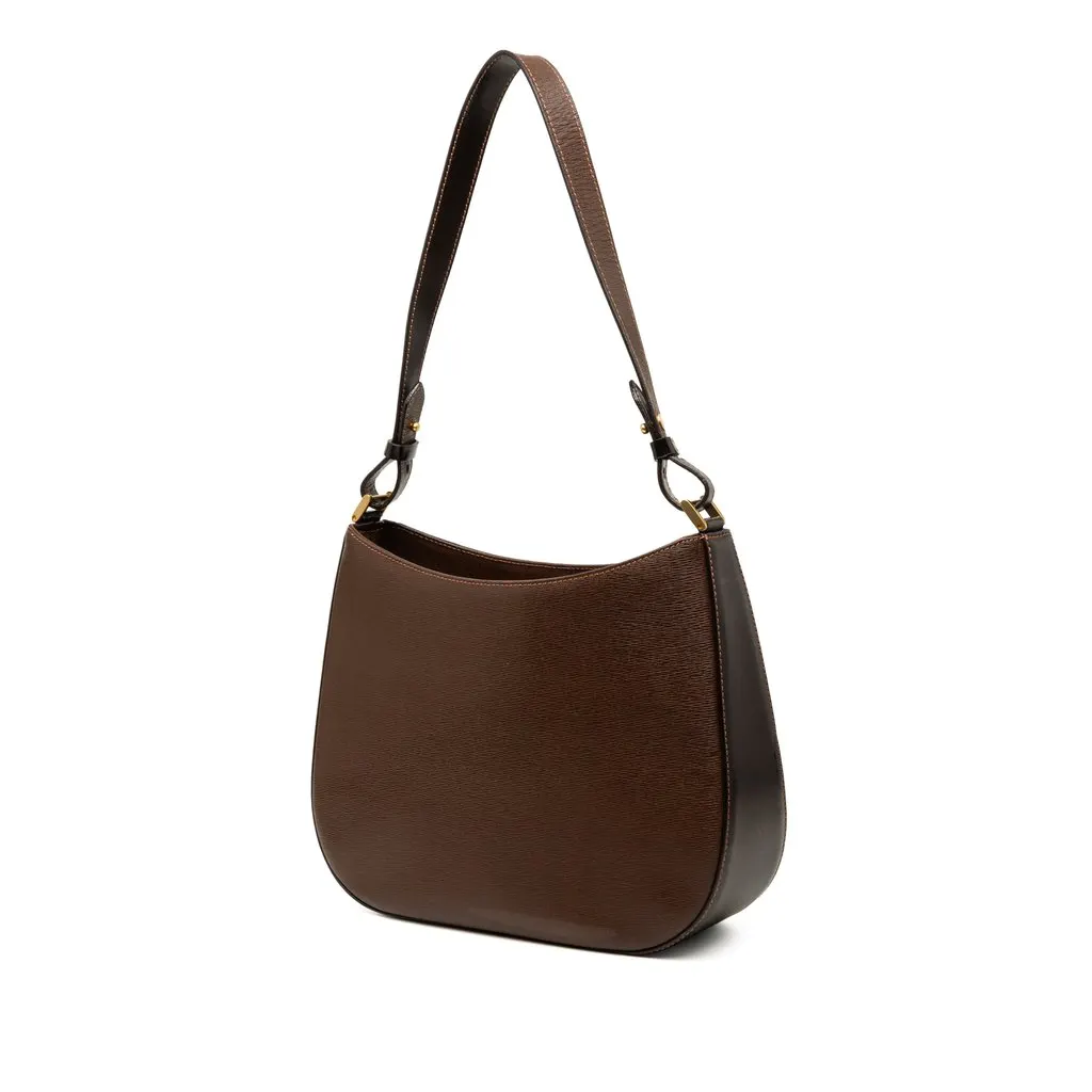Burberry Leather Shoulder Bag Brown Leather Very good - Back View