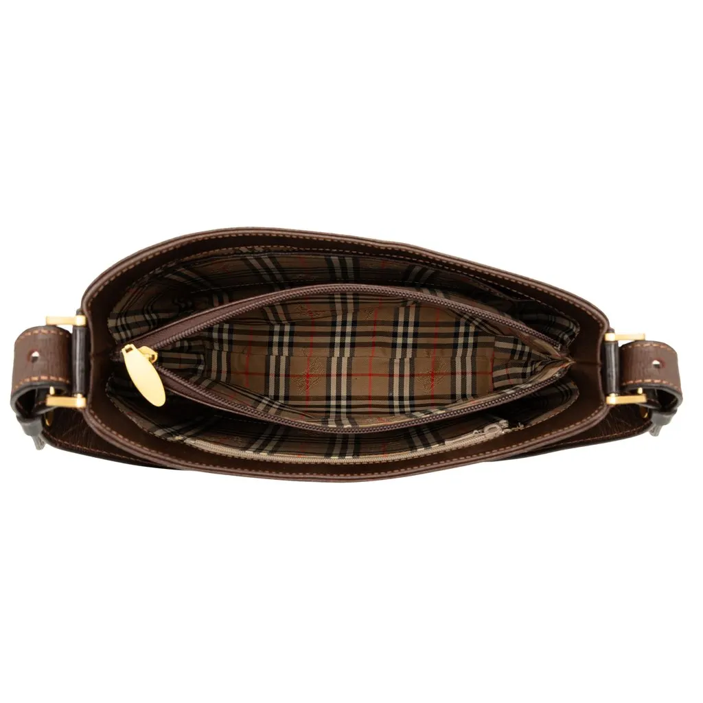 Burberry Leather Shoulder Bag Brown Leather Very good - Model View