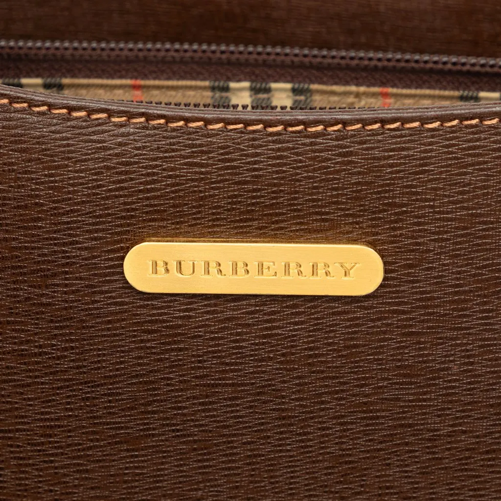 Burberry Leather Shoulder Bag Brown Leather Very good - Box View