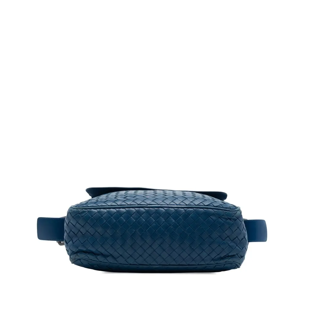 Bottega Veneta Nappa Intrecciato Messenger Bag Blue Leather Very good - Inside View