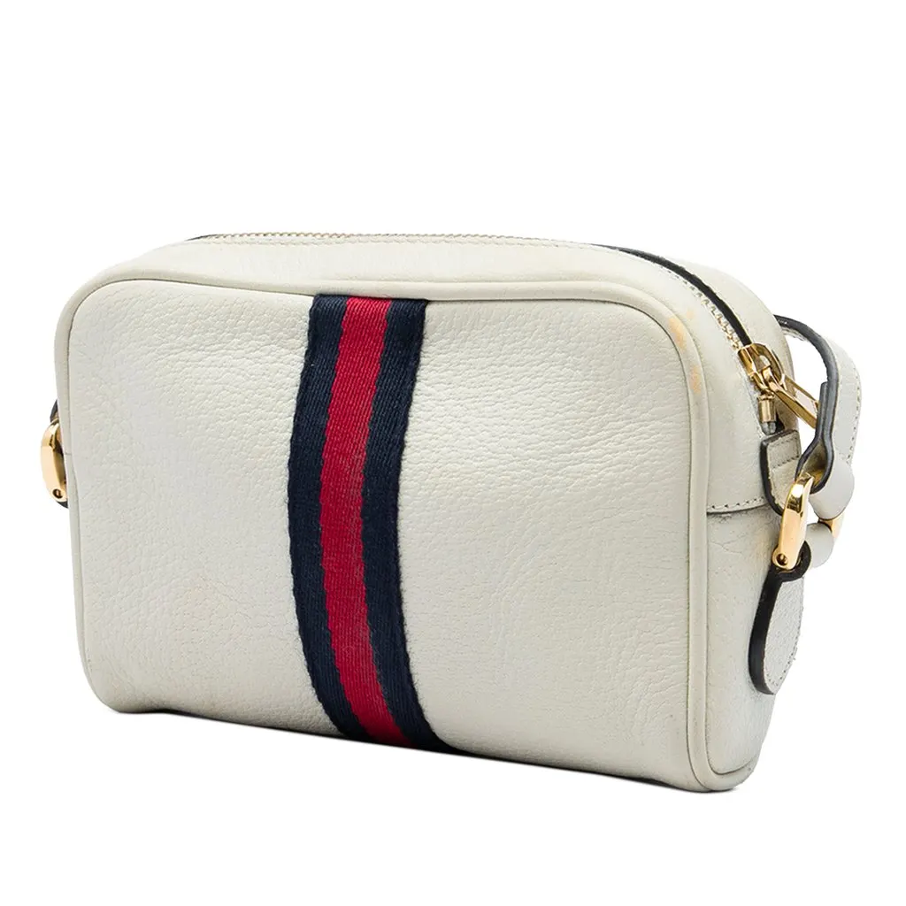 Gucci Mini Calfskin Web Ophidia Crossbody White Leather Very good - Back View