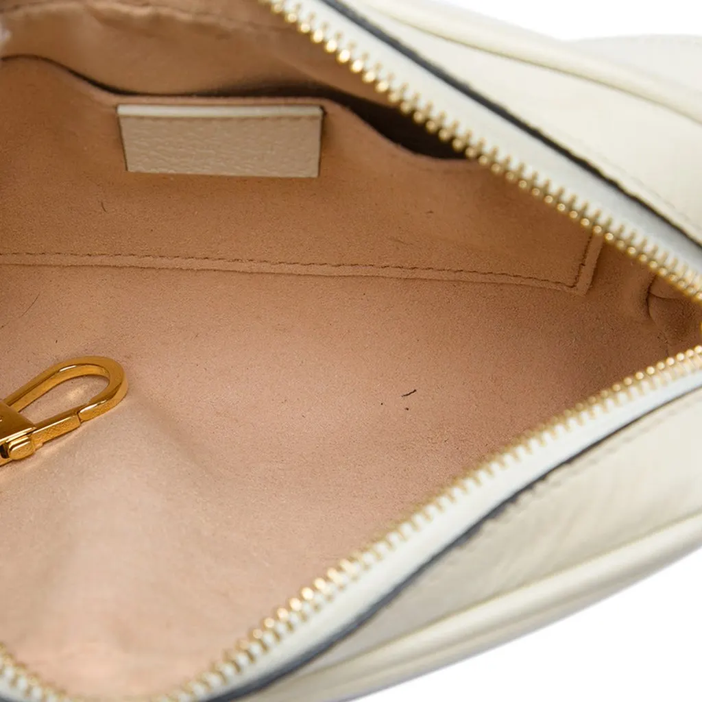 Gucci Mini Calfskin Web Ophidia Crossbody White Leather Very good - Model View
