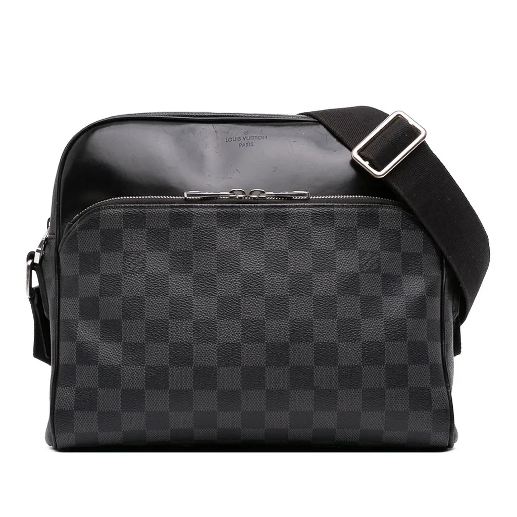 Louis Vuitton Damier Graphite Dayton Reporter PM Black Good - Front View