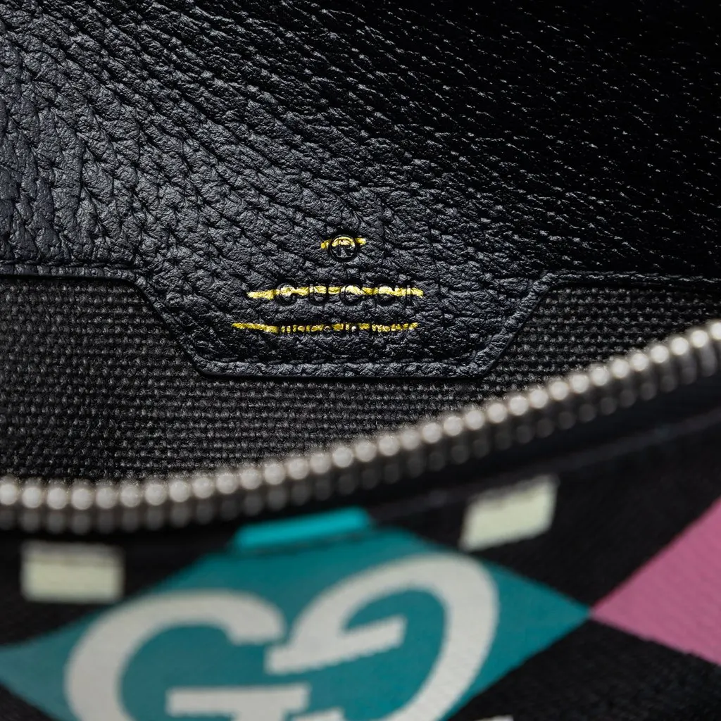 Gucci Jumbo GG Canvas Geometric Print Clutch Black Very good - Box View
