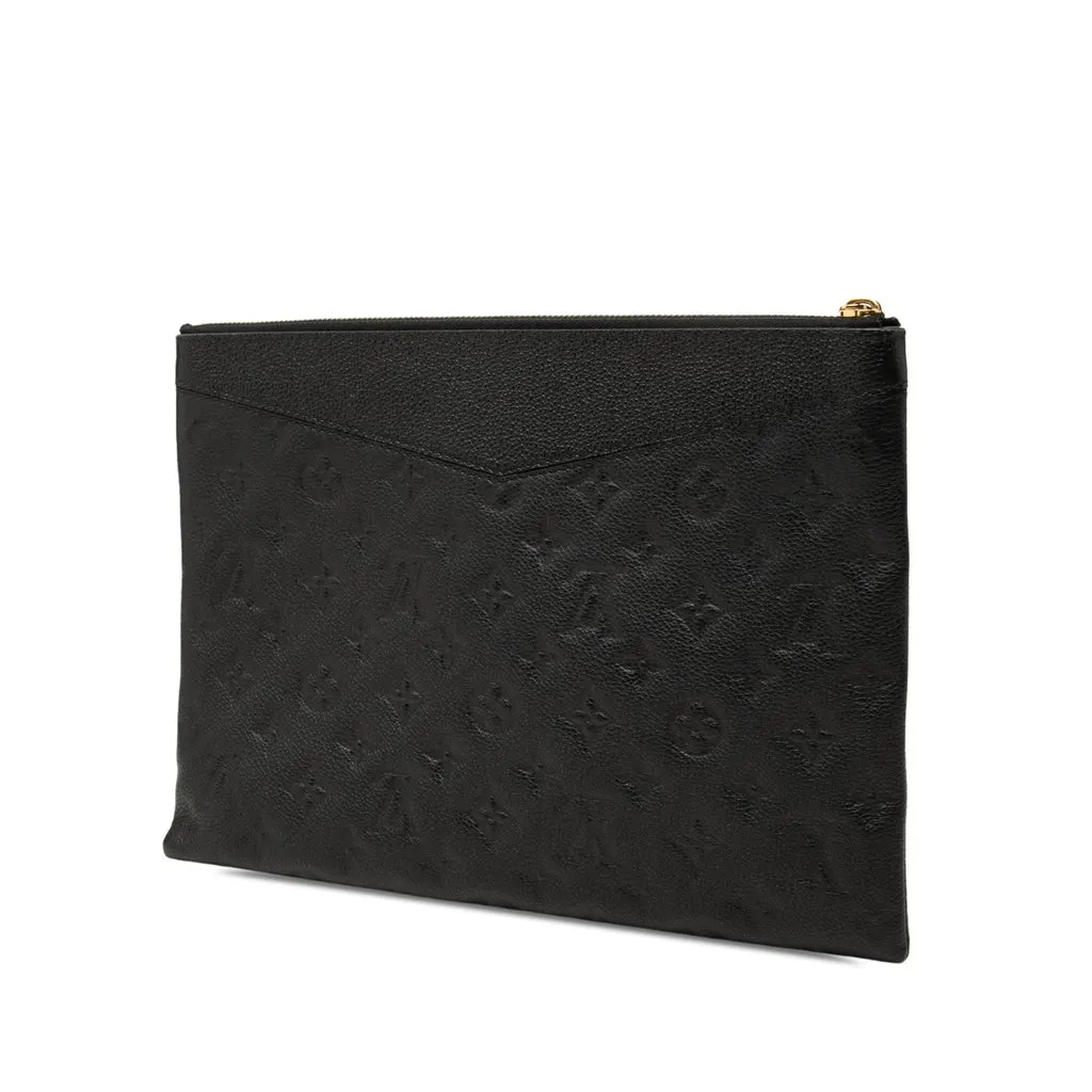 Louis Vuitton Monogram Empreinte Daily Pouch Black Leather Very good - Back View
