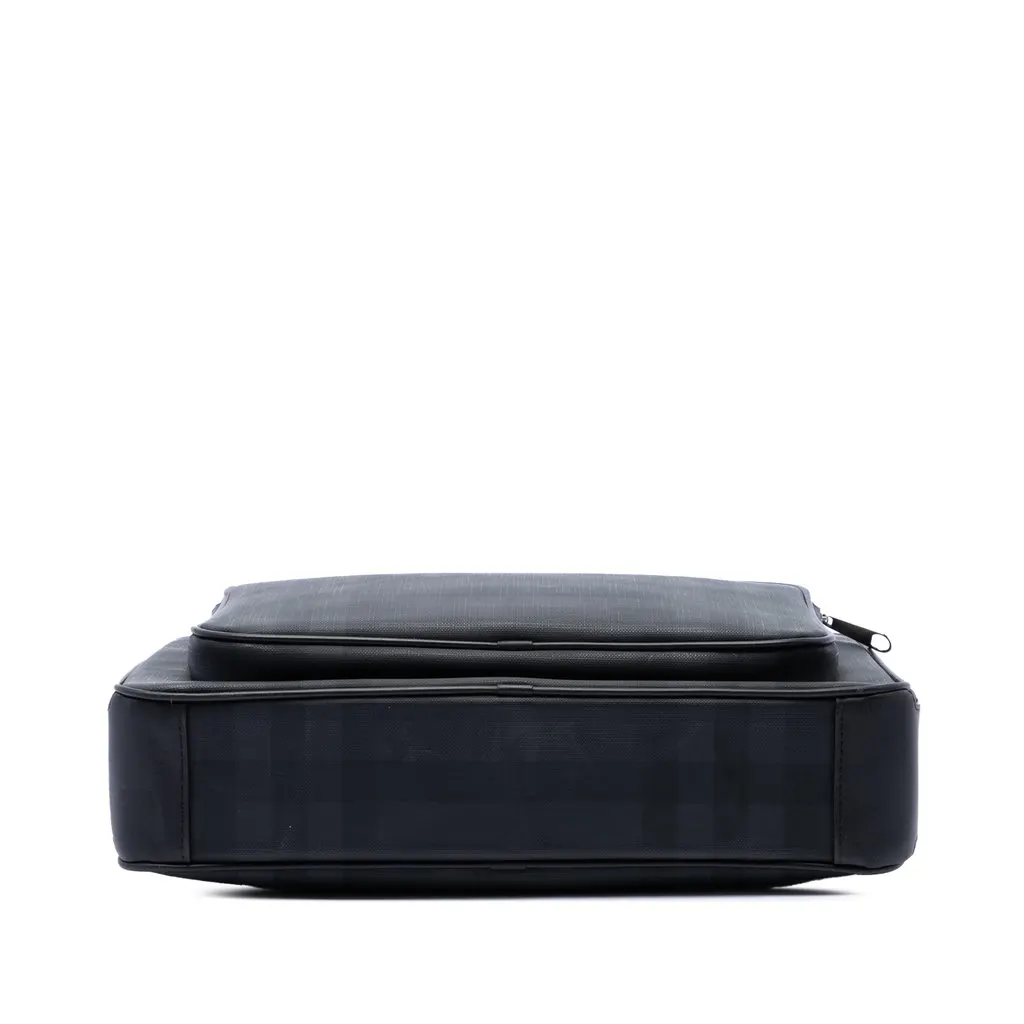 Burberry London Check Coated Canvas Marlon Messenger Bag Black Very good - Inside View