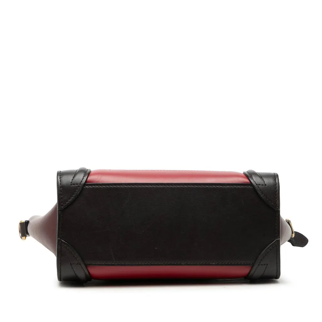 Celine Nano Tricolor Leather Luggage Tote Red Leather Very good - Inside View